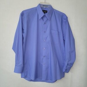 Kilburne Finch Men Blue Dress Shirt Long Sleeve Button Down Pocket Size 16-32/33